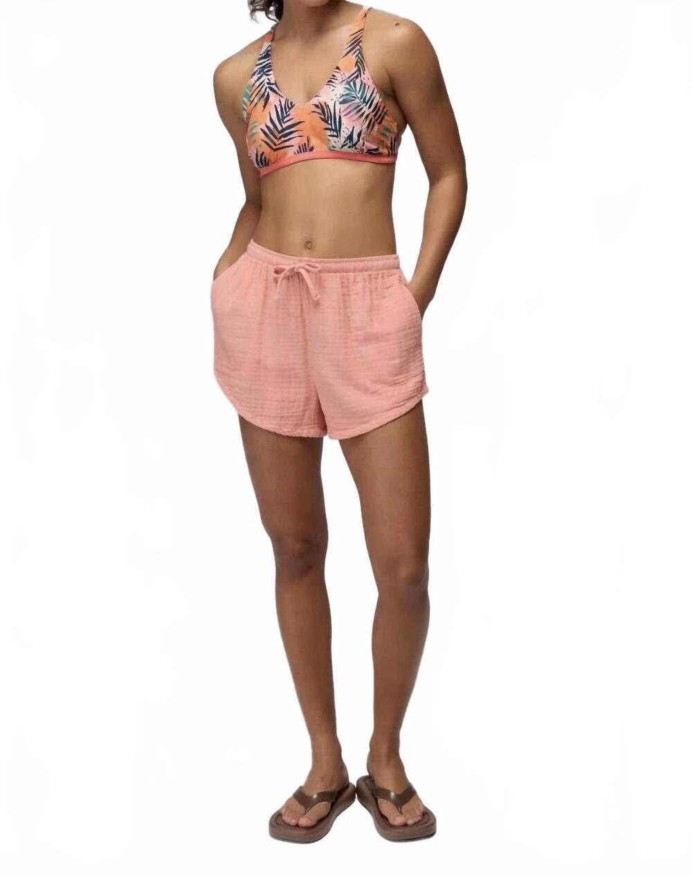 NEW PRANA hideaways e-waist short in soft guava